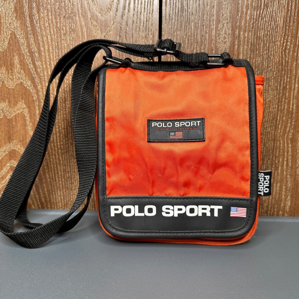 Polo Sport Ralph Lauren Vintage Crossbody Bag Orange 90s Streetwear Messenger